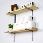 Hanah Home Lam001 Estantería de Pared de Madera y Metal Negro y Nogal